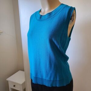 Jones Wear Womens Blue Crewneck Sleeveless Knit‎ Tank Top Size S RN 54050